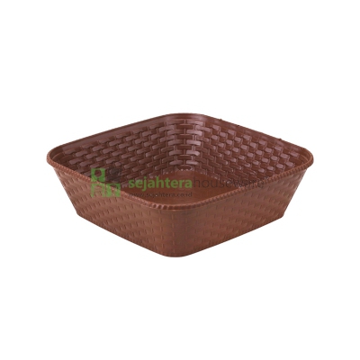 Baskom Segi Rotan Hadara 1012 Coklat