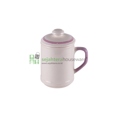 Cangkir Tutup White Line 600ml WL MS064