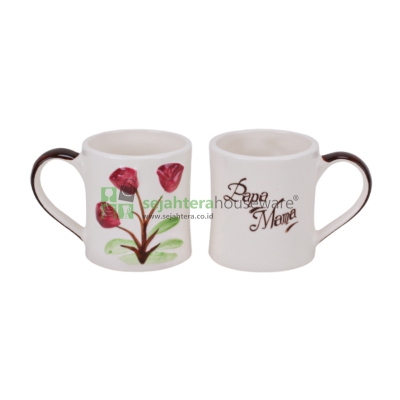 Gelas Papa Mama White Line LADY 2 pcs