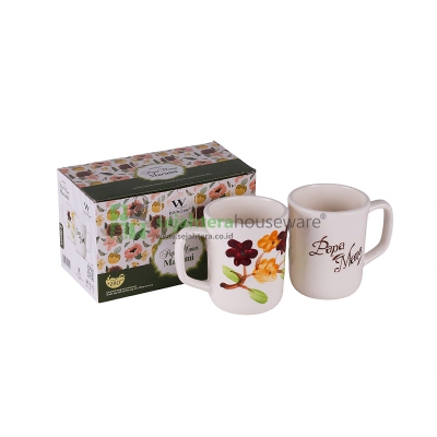 Gelas Papa Mama White Line MARUMI 2 pcs