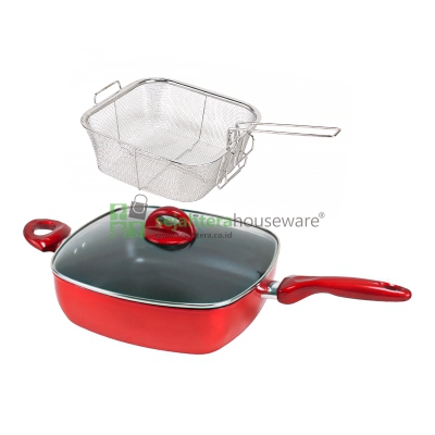 Frypan Segi SUPRA (Deep)+Saringan 28 cm