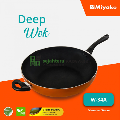 Wok pan Miyako W-34A + Gagang