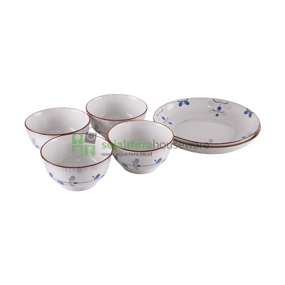 Mangkok Piring Set HA1898 6 Pcs