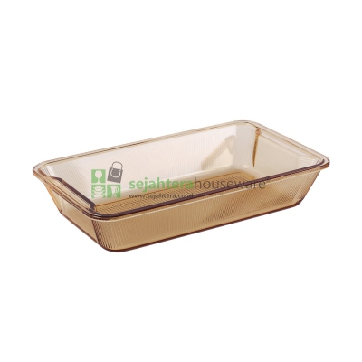Mangkok Borosilicate Amber Segi 1,3 L