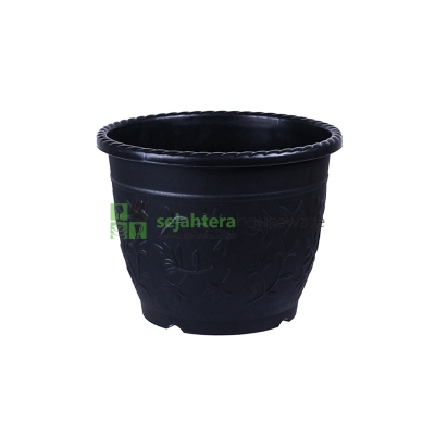 Pot Bunga GM Bulat 830 Hitam