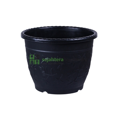 Pot Bunga GM Bulat 835 Hitam