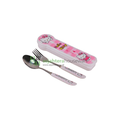 Sendok+Garpu Cutlery Set Hello Kitty