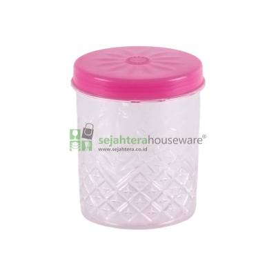 Stoples Bulat Transparan Motif Kristal